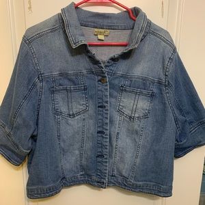 One World 3/4 Sleeve Jean Jacket Size 2X